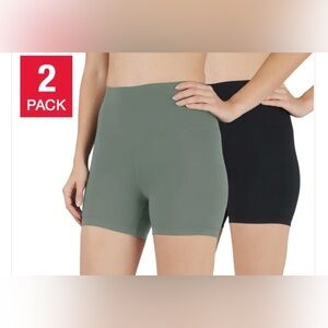 REFLEX Women's High-Waisted Shorts 2-Pack - Black and Green